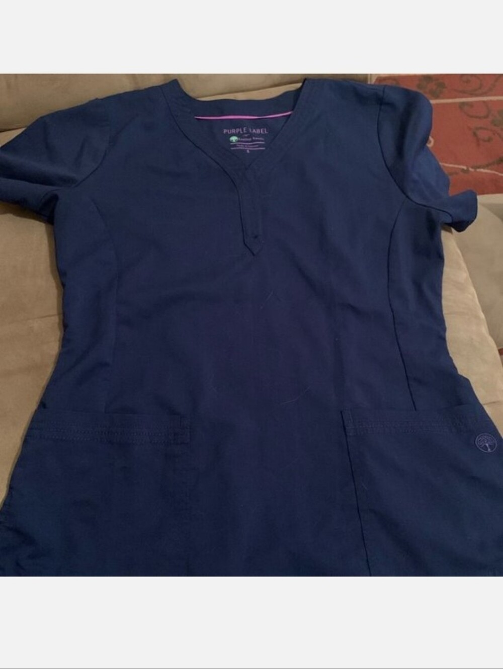 Healing Hands Purple Label Scrub Top Navy Blue
